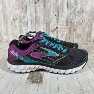 Brooks Ghost‎ 9 Womens Running Shoes Black Purple Teal 11.5 Narrow 1202252A092